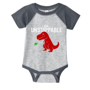 Cute & Funny I Am Unstoppable T-Rex Dinosaur Infant Baby Jersey Bodysuit