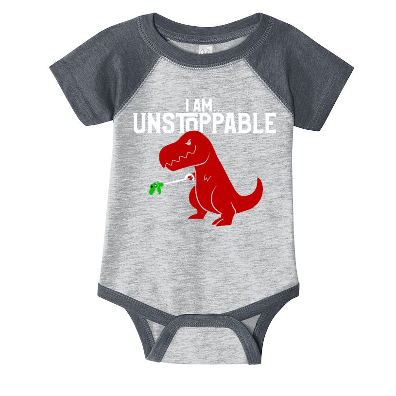 Cute & Funny I Am Unstoppable T-Rex Dinosaur Infant Baby Jersey Bodysuit