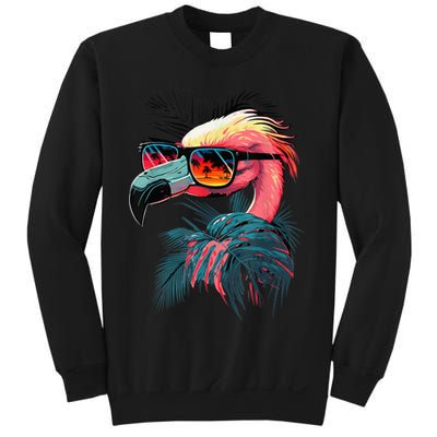 Cute Flamingo in Sunglasses Retro Vintage Funny Beach Summer Sweatshirt