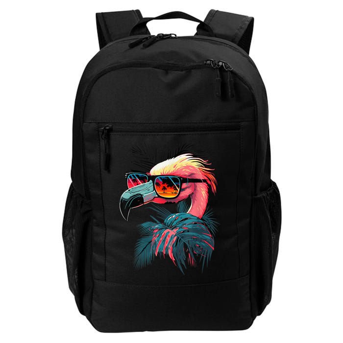 Cute Flamingo in Sunglasses Retro Vintage Funny Beach Summer Backpack