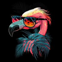 Cute Flamingo in Sunglasses Retro Vintage Funny Beach Summer Backpack