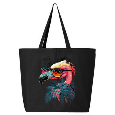 Cute Flamingo in Sunglasses Retro Vintage Funny Beach Summer 25L Jumbo Tote