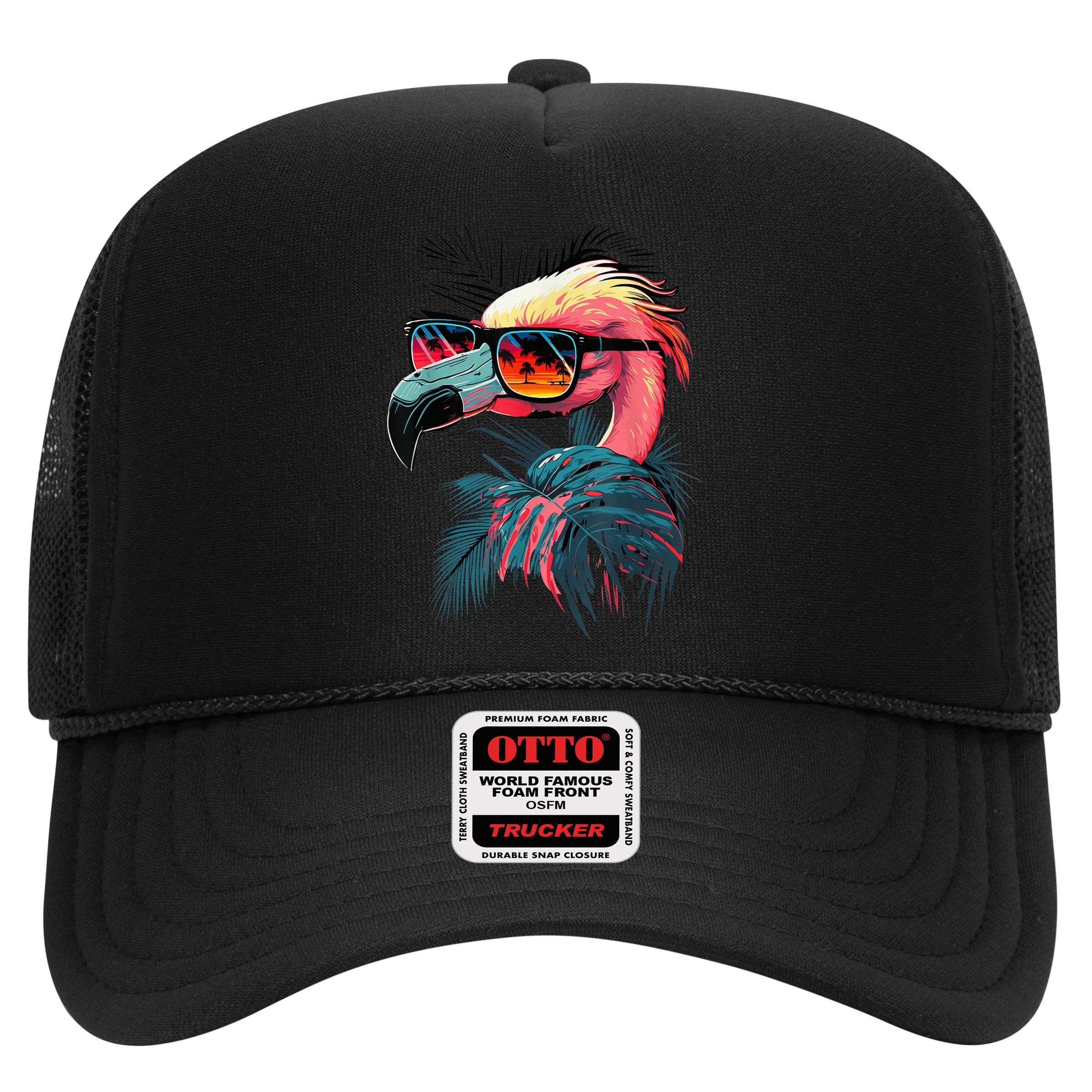 Cute Flamingo in Sunglasses Retro Vintage Funny Beach Summer Hat