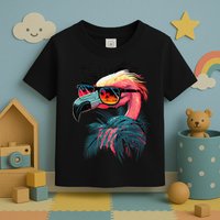 Cute Flamingo in Sunglasses Retro Vintage Funny Beach Summer Toddler T-Shirt