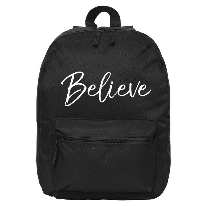 Christian Faith In Christ Quote Christmas Saying Believe 16 in Basic Backpack