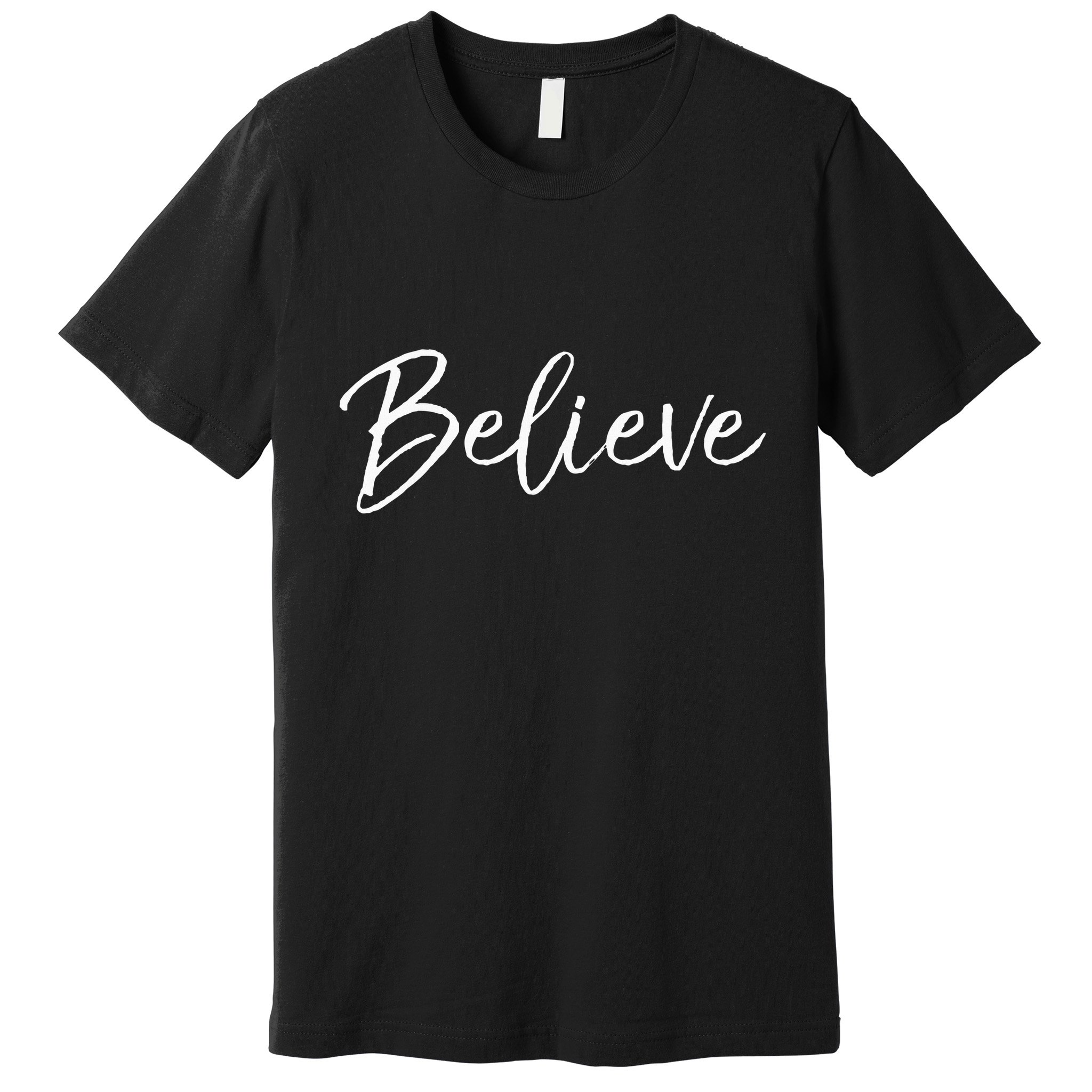 Christian Faith In Christ Quote Christmas Saying Believe Premium T-Shirt