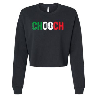 Chooch Funny Italian Slang Italia Flag Italy Humor Cropped Pullover Crew