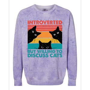 Cat Funny Introverted But Willing To Discuss Cats Colorblast Crewneck Sweatshirt