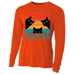 Cat Funny Introverted But Willing To Discuss Cats Cooling Performance Long Sleeve Crew