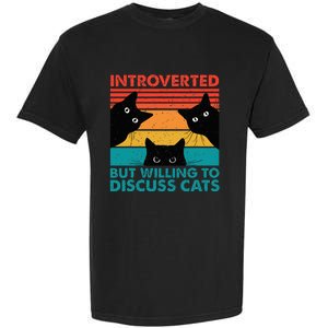 Cat Funny Introverted But Willing To Discuss Cats Garment-Dyed Heavyweight T-Shirt