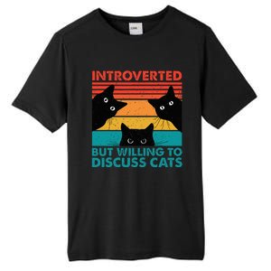 Cat Funny Introverted But Willing To Discuss Cats Tall Fusion ChromaSoft Performance T-Shirt