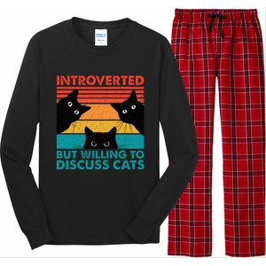 Cat Funny Introverted But Willing To Discuss Cats Long Sleeve Pajama Set