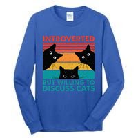 Cat Funny Introverted But Willing To Discuss Cats Tall Long Sleeve T-Shirt