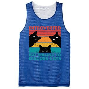 Cat Funny Introverted But Willing To Discuss Cats Mesh Reversible Basketball Jersey Tank