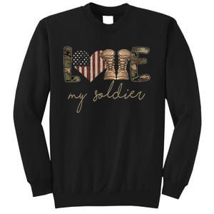 Camour Flag I Love My Soldier Military Army Wife USA Sweatshirt