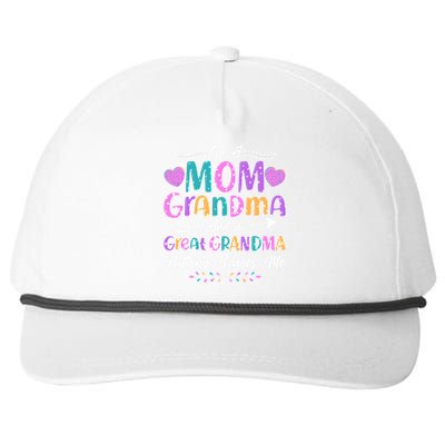 Cute Funny I'm A Mom Grandma And A Great Grandma Nothing Scares Me Snapback Five-Panel Rope Hat