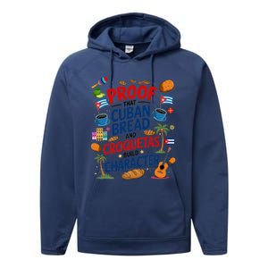 Cuban Flag Ideas & Hispanic Cuban Croquetas Performance Fleece Hoodie