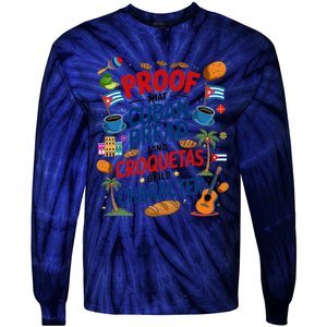 Cuban Flag Ideas & Hispanic Cuban Croquetas Tie-Dye Long Sleeve Shirt