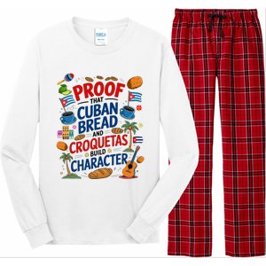 Cuban Flag Ideas & Hispanic Cuban Croquetas Long Sleeve Pajama Set