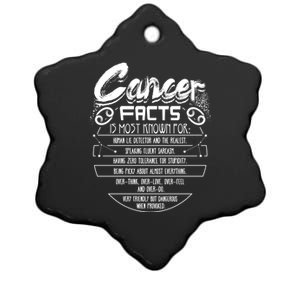 Cancer Facts Is Most Known For Zodiac Sign Funny Cool Gift Ceramic Star Ornament