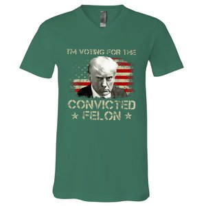 Convicted Felon Im Voting Convicted Felon 2024 V-Neck T-Shirt