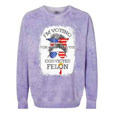 Convicted Felon IM Voting Convicted Felon Colorblast Crewneck Sweatshirt