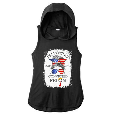 Convicted Felon IM Voting Convicted Felon Ladies PosiCharge Tri-Blend Wicking Draft Hoodie Tank