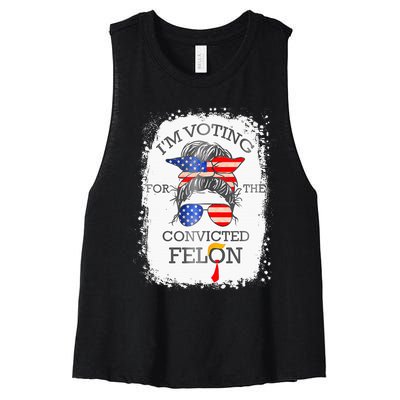 Convicted Felon IM Voting Convicted Felon Women's Racerback Cropped Tank