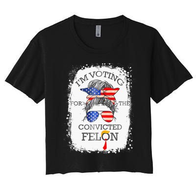 Convicted Felon IM Voting Convicted Felon Women's Crop Top Tee