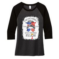 Convicted Felon IM Voting Convicted Felon Women's Tri-Blend 3/4-Sleeve Raglan Shirt