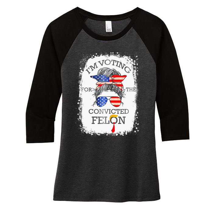 Convicted Felon IM Voting Convicted Felon Women's Tri-Blend 3/4-Sleeve Raglan Shirt