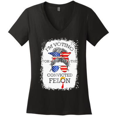 Convicted Felon IM Voting Convicted Felon Women's V-Neck T-Shirt