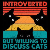 Cat Funny Introverted But Willing To Discuss Cats Drawstring Bag