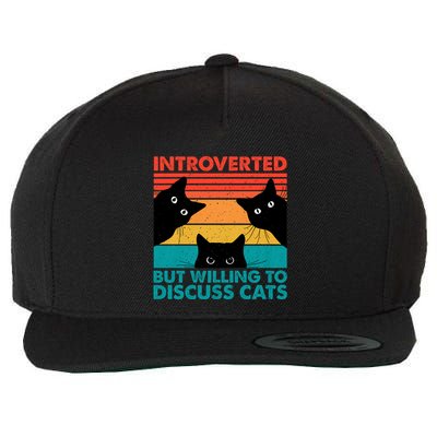 Cat Funny Introverted But Willing To Discuss Cats Wool Snapback Cap