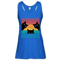 Cat Funny Introverted But Willing To Discuss Cats Ladies Essential Flowy Tank