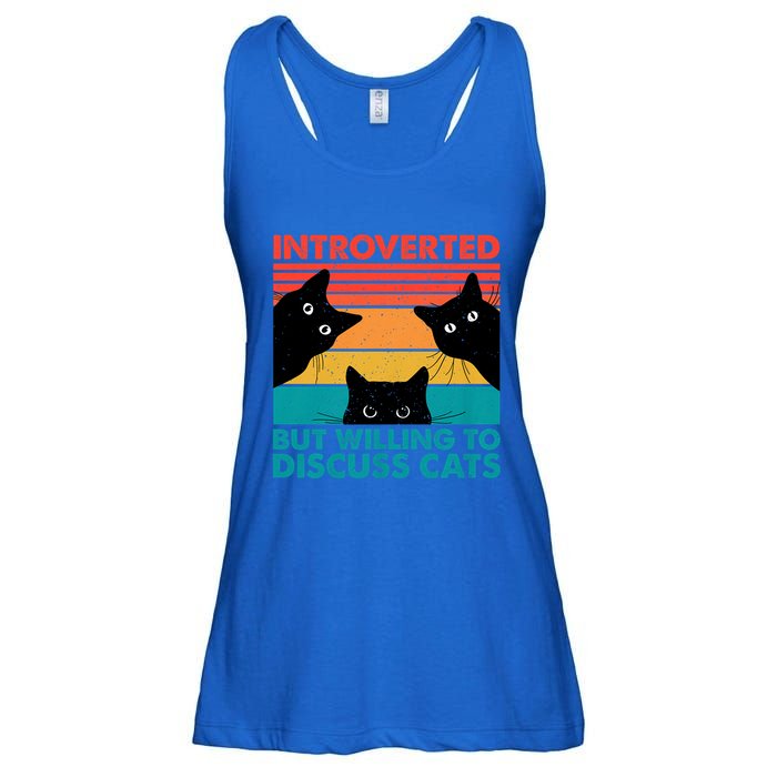 Cat Funny Introverted But Willing To Discuss Cats Ladies Essential Flowy Tank