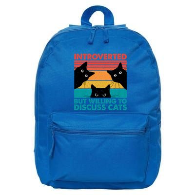 Cat Funny Introverted But Willing To Discuss Cats 16 in Basic Backpack