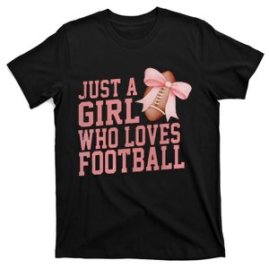 Coquette Football Just A Girl Who Love Football T-Shirt