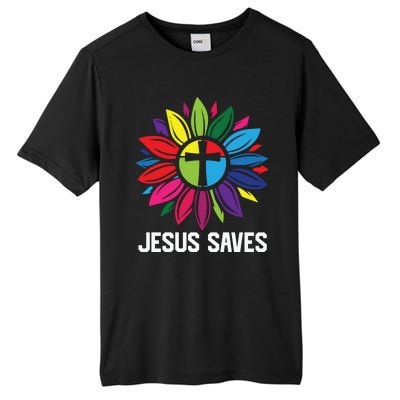 Cool Flower Jesus Saves Tall Fusion ChromaSoft Performance T-Shirt