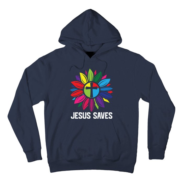 Cool Flower Jesus Saves Hoodie