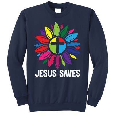 Cool Flower Jesus Saves Sweatshirt