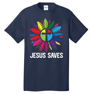 Cool Flower Jesus Saves Tall T-Shirt