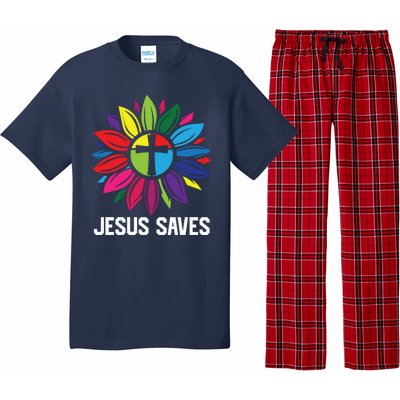 Cool Flower Jesus Saves Pajama Set