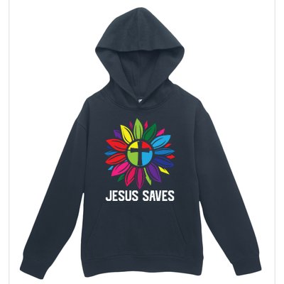 Cool Flower Jesus Saves Urban Pullover Hoodie