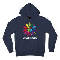 Cool Flower Jesus Saves Tall Hoodie