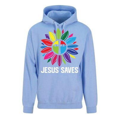 Cool Flower Jesus Saves Unisex Surf Hoodie