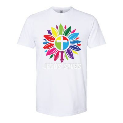 Cool Flower Jesus Saves Softstyle CVC T-Shirt