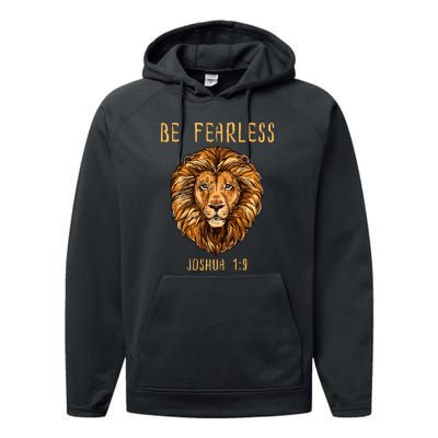 Christian Fearless Joshua 1:9 Faith Gift Performance Fleece Hoodie