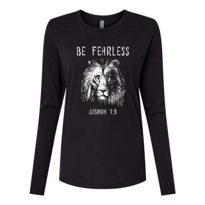 Christian Fearless Joshua 1:9 Faith Gift Womens Cotton Relaxed Long Sleeve T-Shirt