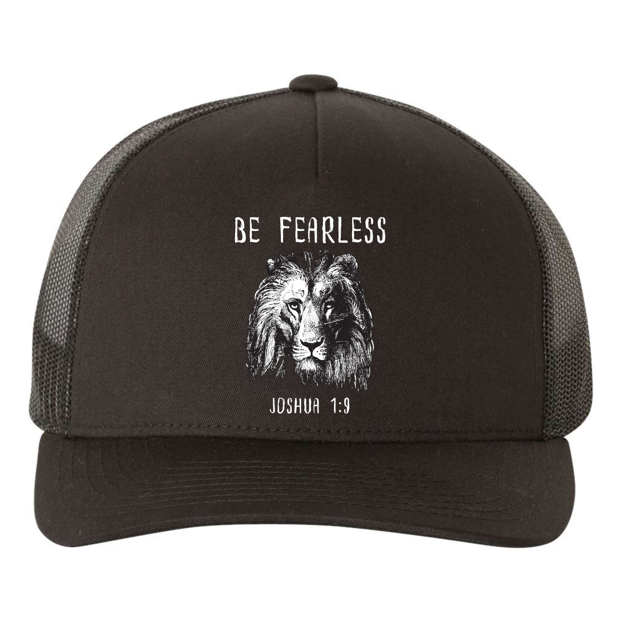 Christian Fearless Joshua 1:9 Faith Gift Yupoong Adult 5-Panel Trucker Hat